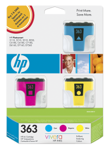 HP originální ink CB333EE, HP 363, cyan/magenta/yellow, 3ks, HP Designjet Z3100