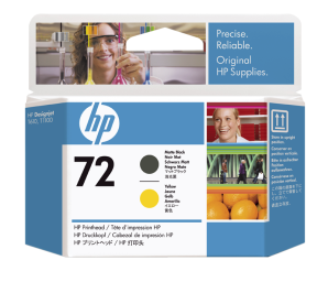 HP originální tisková hlava C9384A, HP 72, matte black/yellow, HP Designjet T1100, T770