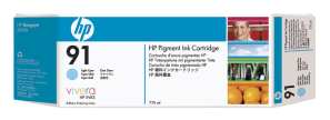 HP originální ink C9470A, HP 91, light cyan, 775ml, HP Designjet Z6100