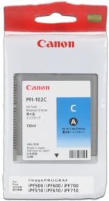 CANON PFI-102C originální ink Cyan/Modrá iPF-500, 6x0, 7xx, LP-xx (PFI102C)