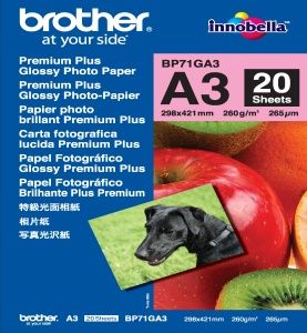 BROTHER BP71GA3 Fotopapír 20 listů A3 Premium Glossy 260g