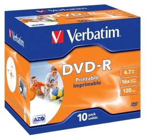 VERBATIM DVD-R, 43521, DataLife PLUS, 10-pack, 4.7GB, 16x, 12cm, General, Advanced Azo+, j