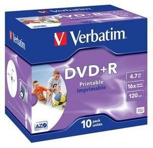 VERBATIM DVD+R, 43508, DataLife PLUS, 10-pack, 4.7GB, 16x, 12cm, General, Advanced Azo+, j