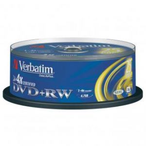 VERBATIM DVD+RW, 43489, DataLife PLUS, 25-pack, 4.7GB, 4x, 12cm, General, Standard, cake b
