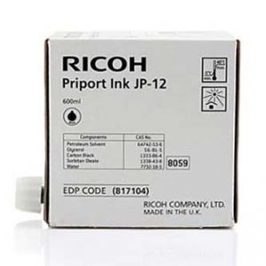 RICOH originální ink JP 12, black, 600ml, 817104, RICOH DX3240, 3440, JP1210, 1215, 1250,