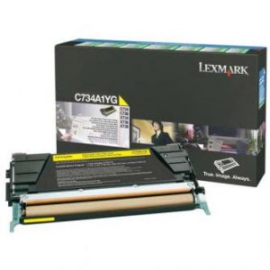 LEXMARK originální toner C734A1YG, yellow, 6000str., return, LEXMARK C734, C736, X734, X73