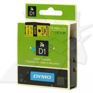 DYMO Originální páska D1 45018 / S0720580 12mm x 7m černý tisk/žlutý podklad