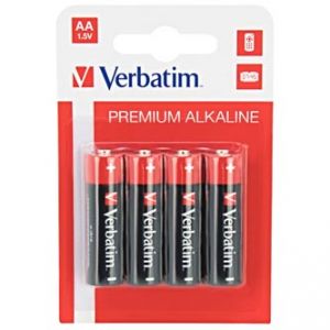 Baterie alkalická, AA, 1.5V, Verbatim, blistr, 4-pack, 49921