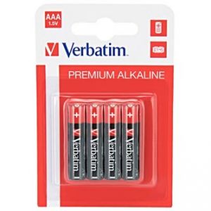 Baterie alkalická, AAA, 1.5V, Verbatim, blistr, 4-pack, 49920