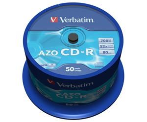 VERBATIM CD-R, 43343, DataLife PLUS, 50-pack, 700MB, Super Azo, 52x, 80min., 12cm, Crystal
