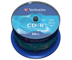 VERBATIM CD-R, 43351, DataLife, 50-pack, 700MB, Extra Protection, 52x, 80min., 12cm, bez m