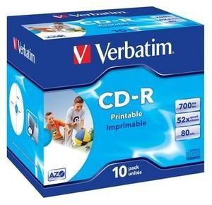 VERBATIM CD-R, 43325, DataLife PLUS, 10-pack, 700MB, Super Azo, 52x, 80min., 12cm, Wide Pr