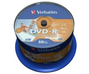 VERBATIM DVD-R, 43533, DataLife PLUS, 50-pack, 4.7GB, 16x, 12cm, General, Advanced Azo+, c
