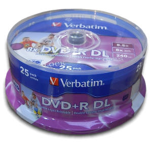 VERBATIM DVD+R, 43667, DataLife PLUS, 25-pack, 8.5GB, 8x, 12cm, General, Double Layer, cak