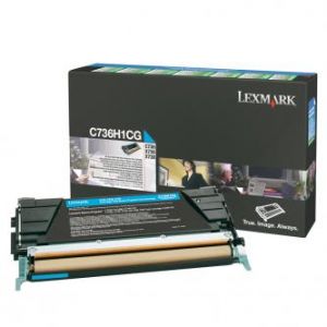 LEXMARK originální toner C736H1CG, cyan, 10000str., return, high capacity, LEXMARK C736, X
