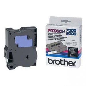 BROTHER TX-355 černá / bílá (24mm)