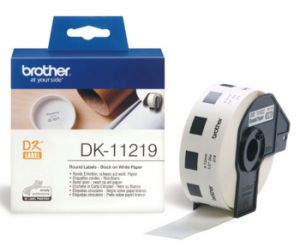 BROTHER DK-11219 papírové štítky originální (papírové / kulaté, průměr 12 mm -1200ks)