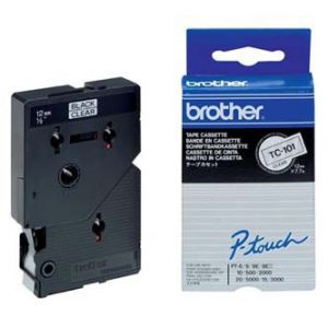 BROTHER TC-101 průsvitná / černá (12mm)