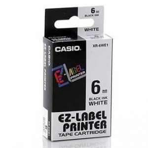 CASIO XR-6WE1 černý tisk/bílý podklad nelamin. originální páska do tiskárny štítků