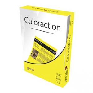 Xerografický papír Coloraction, Canary, A4, 80 g/m2, středně žlutý, 100 listů, vhodný pro