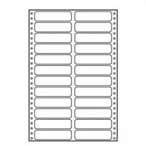 LOGO tabelační etikety 89mm x 23.4mm, A4, dvouřadé, bílé, 24 etikety, baleno po 25 ks, pro