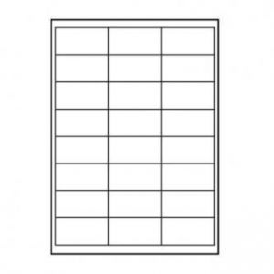 LOGO etikety 66mm x 33.8mm, A4, matné, bílé, 24 etiket, 140g/m2, baleno po 25 ks, pro inko