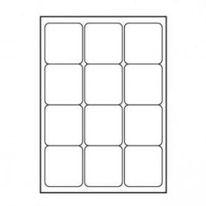 LOGO etikety 66mm x 70mm, A4, matné, bílé, 12 etiket, 140g/m2, baleno po 10 ks, pro inkous