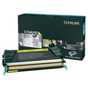 LEXMARK originální toner C734A2YG, yellow, 6000str., LEXMARK C734, C736, X734, X736, X738