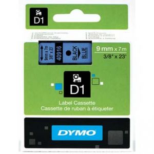 DYMO Originální páska D1 40916 / S0720710 9mm x 7m černý tisk/modrý podklad