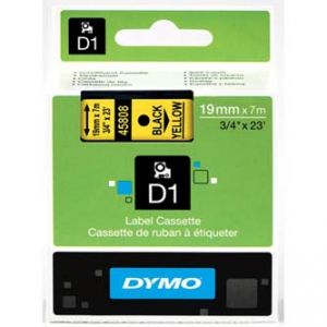 DYMO Originální páska D1 45808 19mm x 7m černý tisk/žlutý podklad
