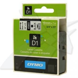 DYMO Originální páska D1 45803 19mm x 7m černý tisk/bílý podklad