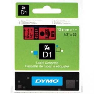 DYMO Originální páska D1 45017 12mm x 7m černý tisk/červený podkla