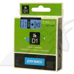 DYMO Originální páska D1 45016 12mm x 7m černý tisk/modrý podklad