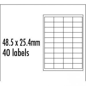 LOGO etikety 48.5mm x 25.4mm, A4, matné, červené, 40 etiket, baleno po 10 ks, pro inkousto