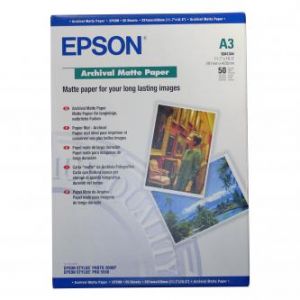 EPSON Archival Matte Paper, bílá, 50, ks C13S041344, pro inkoustové tiskárny, 297x420mm (A