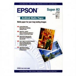 EPSON Archival Matte Paper, bílá, 50, ks pro inkoustové tiskárny, 330x480mm (A3 super