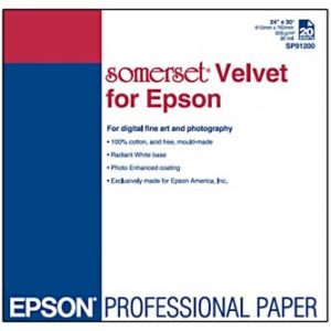 EPSON 610/30/Somerset Velvet Fine Art Paper, 610mmx30m, 24", 505 g/m2, papír,