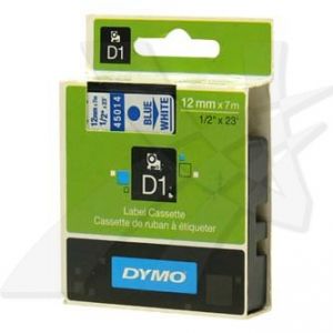 DYMO Originální páska D1 45014 12mm x 7m modrý tisk/bílý podklad