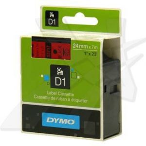 DYMO Originální páska D1 53717 24mm x 7m černý tisk/červený podklad