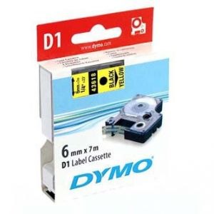DYMO Originální páska D1 43618 / S0720790 6mm x 7m černý tisk/žlutý podklad