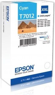 EPSON originální ink T7012 Cyan/Modrý 3400str. EPSON WorkForce Pro WP4000, 4500 series