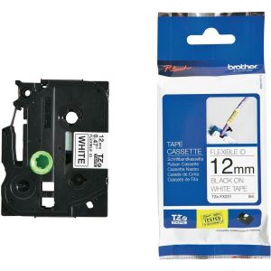 BROTHER TZe-FX231 bílá / černá 12 mm s flexibilní páskou