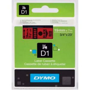 DYMO Originální páska D1 45807 19mm x 7m černý tisk/červený podklad