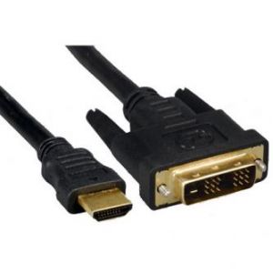 Kabel DVI (18+1) M- HDMI M, 2m, zlacené konektory, černý