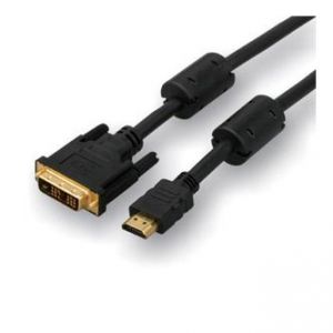 Kabel DVI (18+1) M- HDMI M, 2m, zlacené konektory, černý, LOGO, blistr