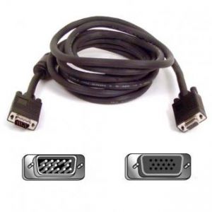 Kabel VGA (D-sub) M- VGA (D-sub) F, 3m, stíněný, černý