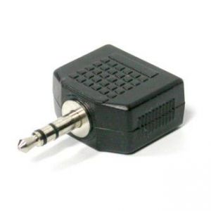 Audio Rozdvojka, Jack (3,5mm) M-Jack (3,5mm) 2x F, 0, stereo, černá, LOGO