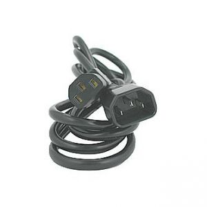 Síťový kabel 230V prodlužovací, C13-C14, 3m, VDE approved, černý, LOGO