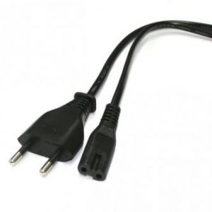 Síťový kabel 230V napájecí, CEE7 (vidlice)-C7, 2m, VDE approved, černý, LOGO, 2 pinová kon