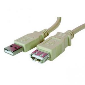 Kabel USB (2.0), USB A M- USB A F, 3m, šedý